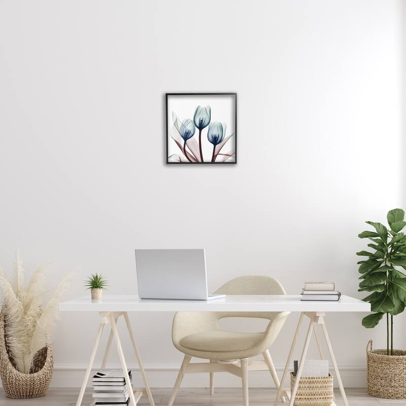 Stupell Chic Blue Translucent Tulips Framed Giclee Art Design By Albert Koetsier