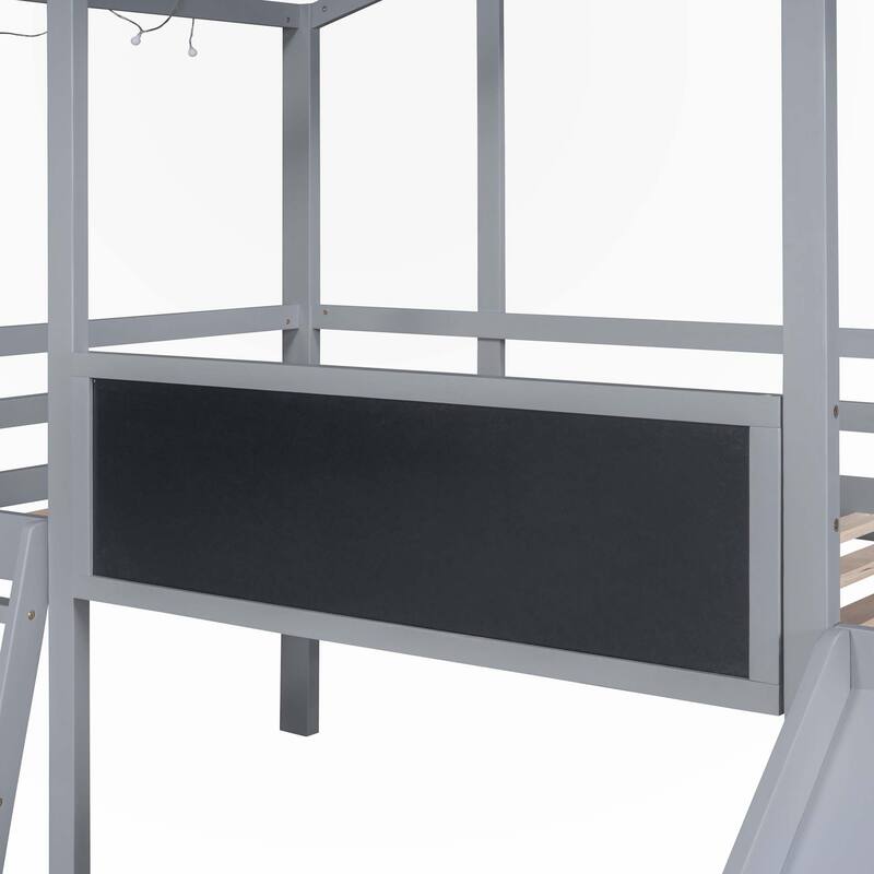 Twin Size Loft Bed with Ladder and Slide
