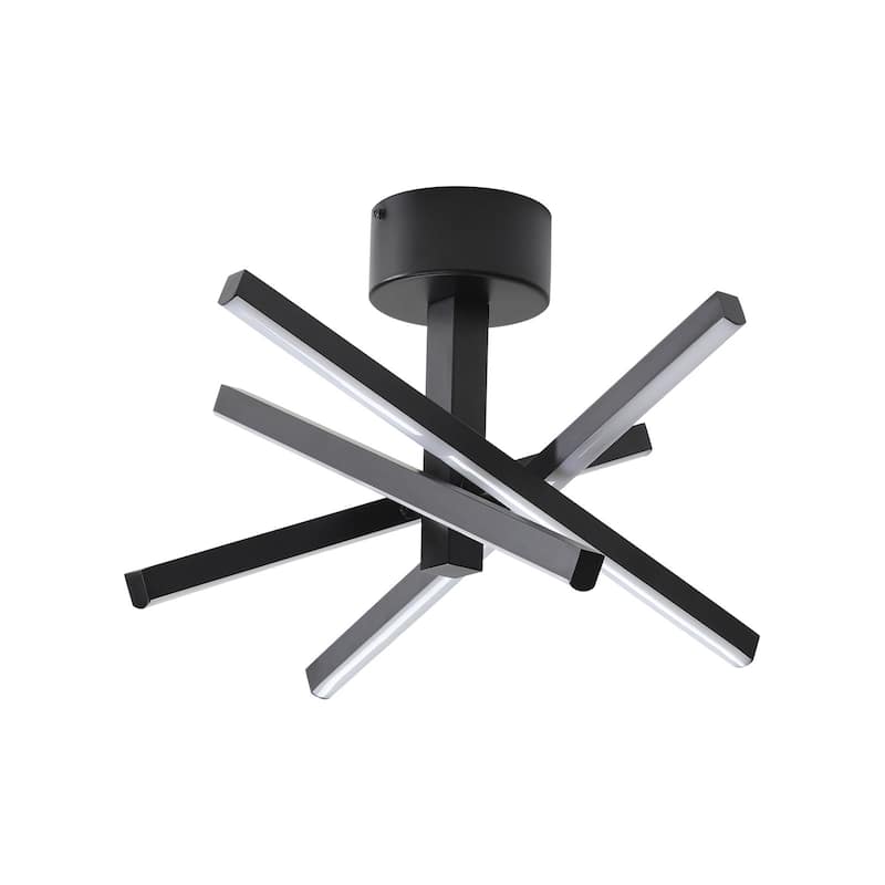 Modern LED Semi Flush Mount Ceiling Lamp - Black
