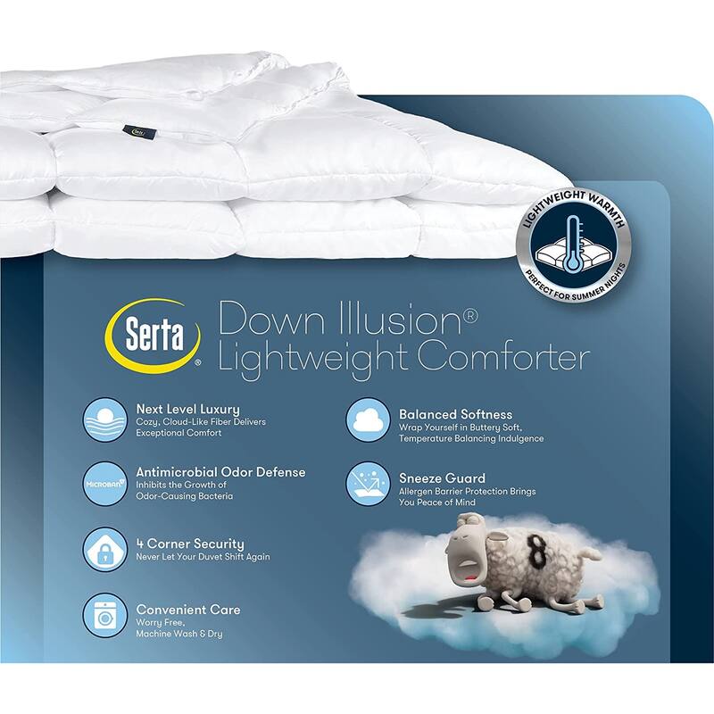 Serta Down Illusion Lightweight Comforter, Down Alternative Duvet Insert