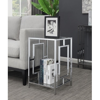 Convenience Concepts Town Square Chrome End Table with Shelf