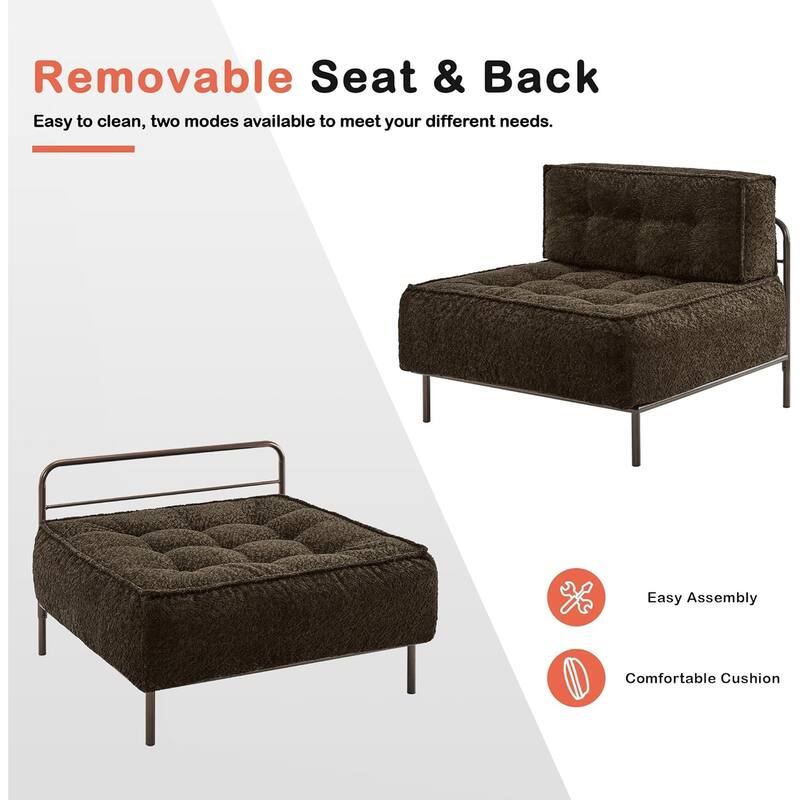 MCombo Modular Sofa Couch with Removable Cushion, 3 Seaters Accent Sofa Chair