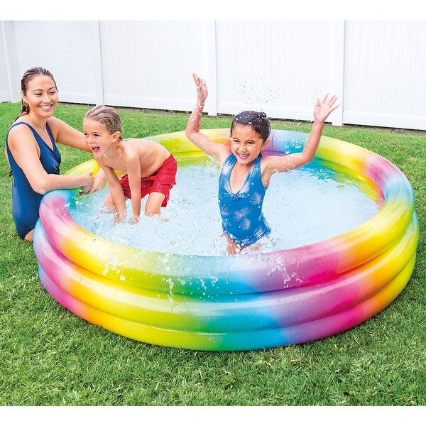 Intex 58449EP Rainbow Ombre 3 Ring Round Inflatable Kids Outdoor