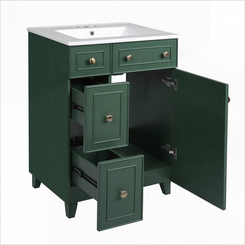 24-Inch Bathroom Vanity Cabinet with Ceramic Sink
