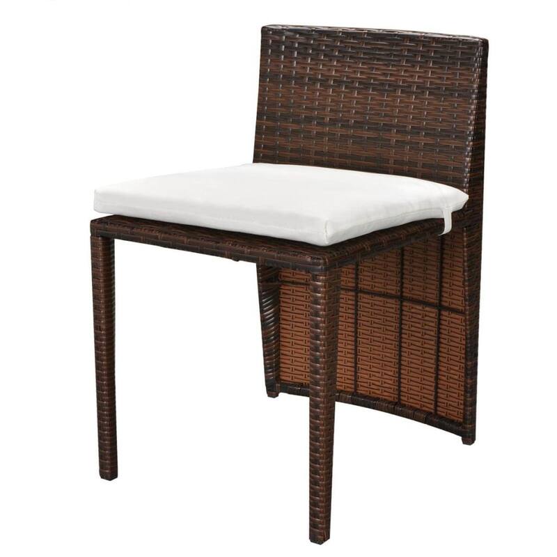 vidaXL Patio Bistro Set Outdoor Furniture Set Table and Chairs Poly Rattan - 23.6" x 18.9" x 27.6"