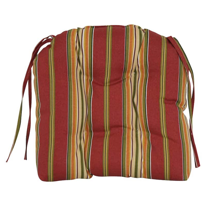 16-inch Rounded Back Tufted Indoor/ Outdoor Chair Cushions (Set of 2) - 16"