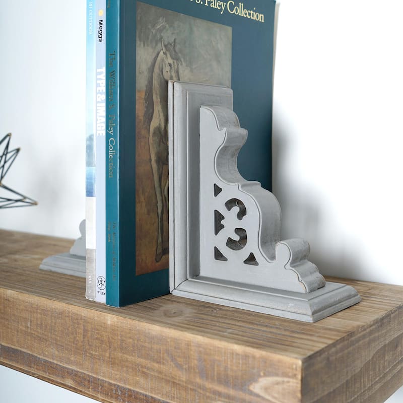 American Art Decor Heavy Duty Wood Bookends for Books/CDs/Vinyls