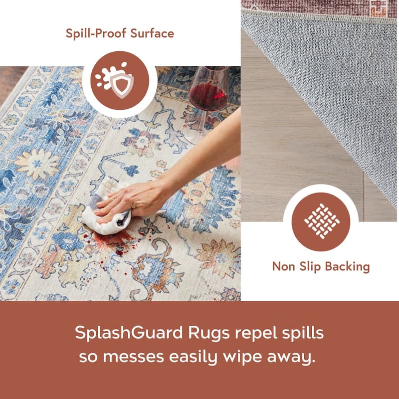 Nuloom Philomena Medallion SplashGuard Machine Washable Area Rug