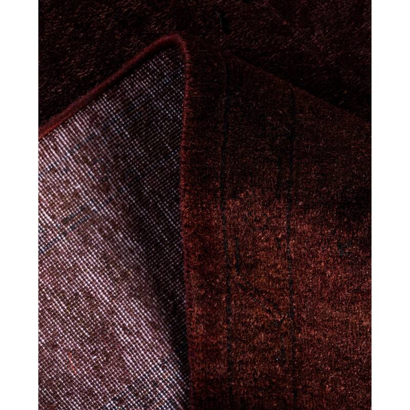 Overdyed One-of-a-Kind Hand-Knotted Area Rug - Brown - 3' 2" x 12' 8"