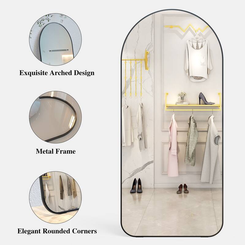 Arch Full Length Mirror, Against Wall, Aluminum Frame Bed Bath
