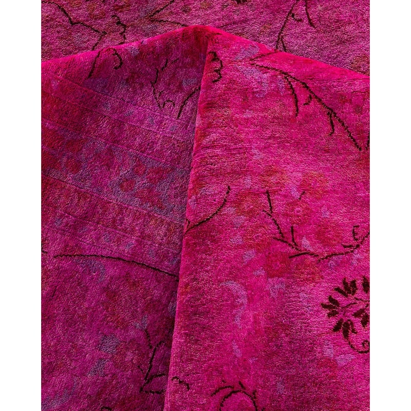 Overdyed, One-of-a-Kind Hand-Knotted Area Rug - Pink - 10' 1" x 17' 6"