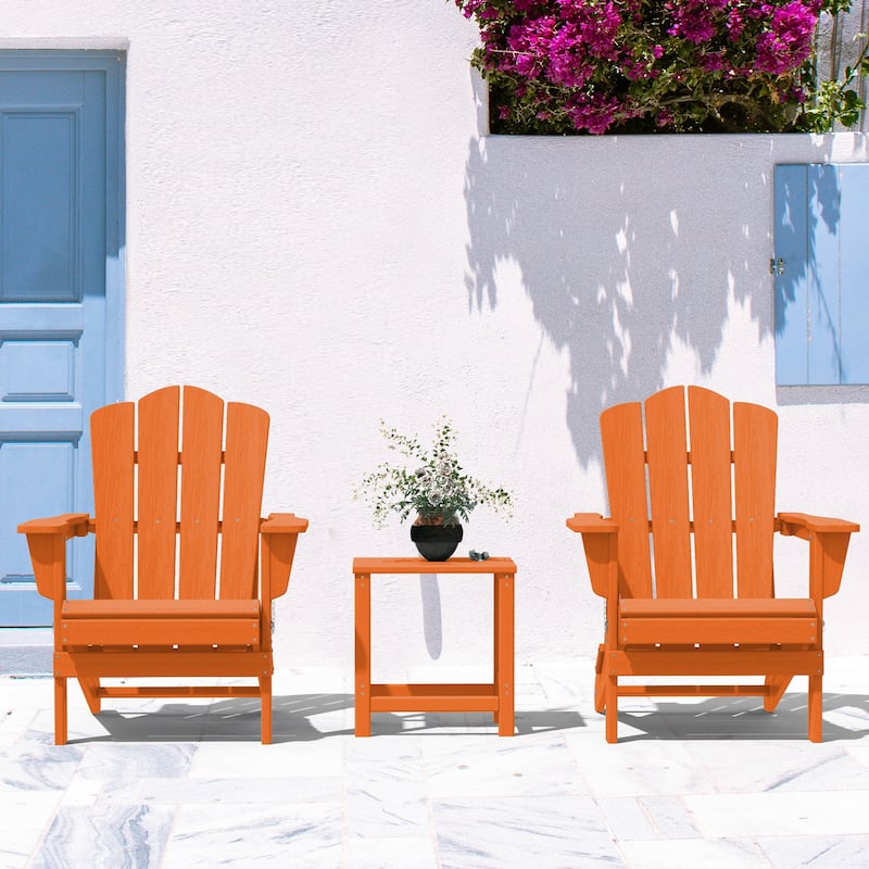 Outdoor HDPE Folding Classic Adirondack Chair All-Weather
