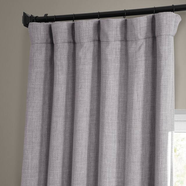 Exclusive Fabrics Faux Linen Room Darkening Curtain(1 Panel) - 50 X 108 - Clay