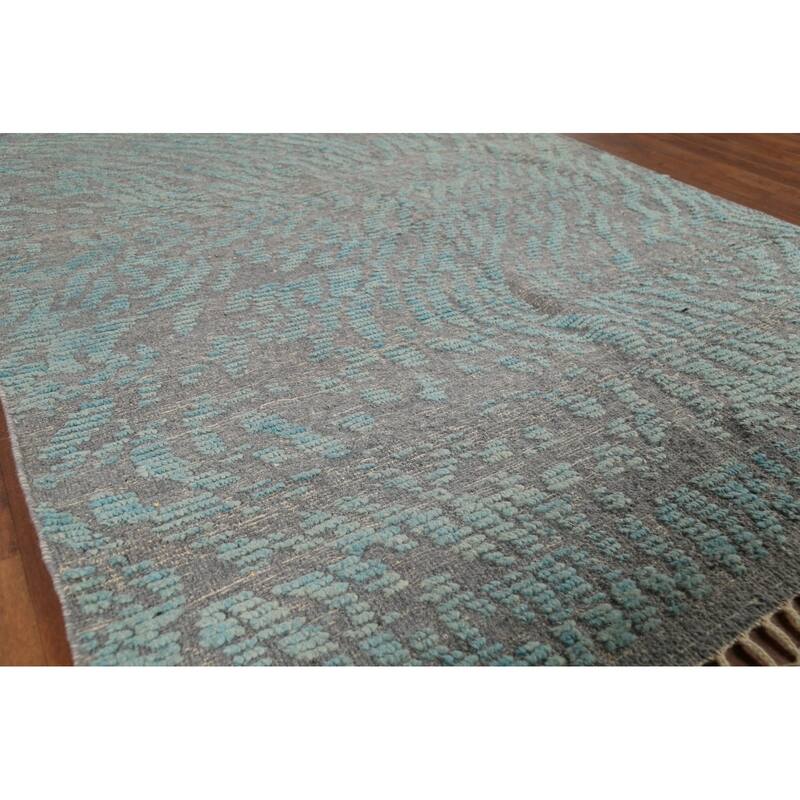 All-Over Abstract Moroccan Oriental Area Rug Hand-Knotted Wool Carpet - 4'10"x 7'10"