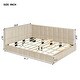 preview thumbnail 5 of 16, Modern Full Size Daybed Velvet Upholstered Sofa Bed Frame for Bedroom Living Room, Wood Slat Support