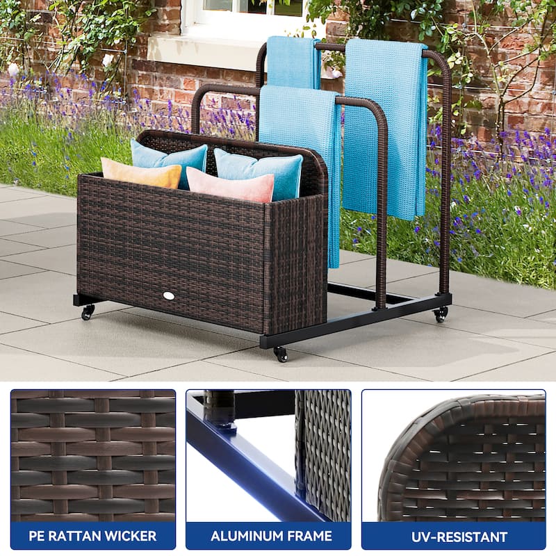 Outdoor Wicker Patio Poolside Deck box