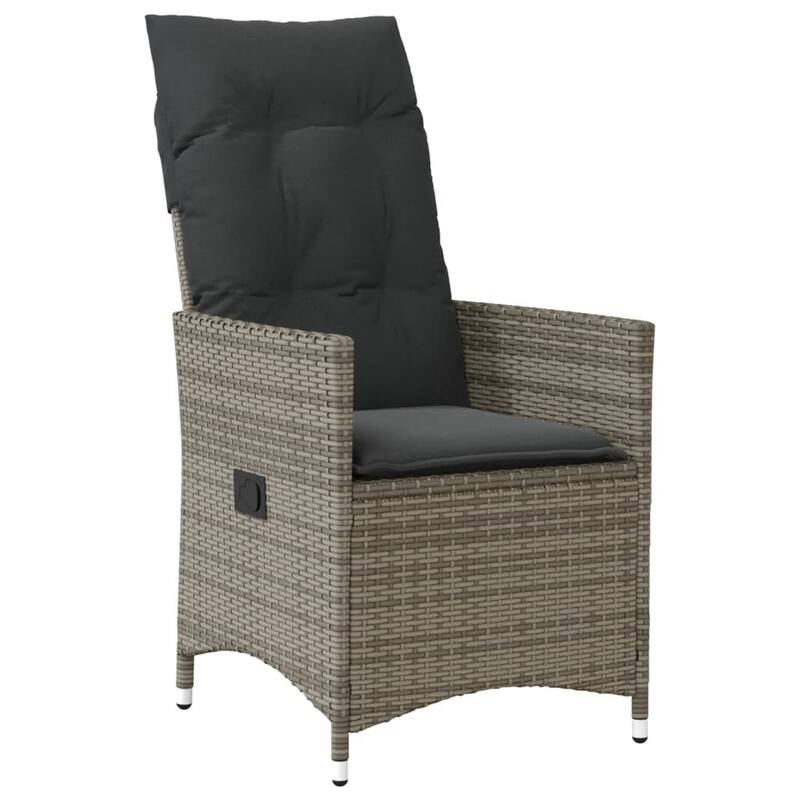 vidaXL Reclining Patio Chairs with Cushions Armchair Outdoor Seating Poly Rattan - 23.2 x 22.0 x 36.2