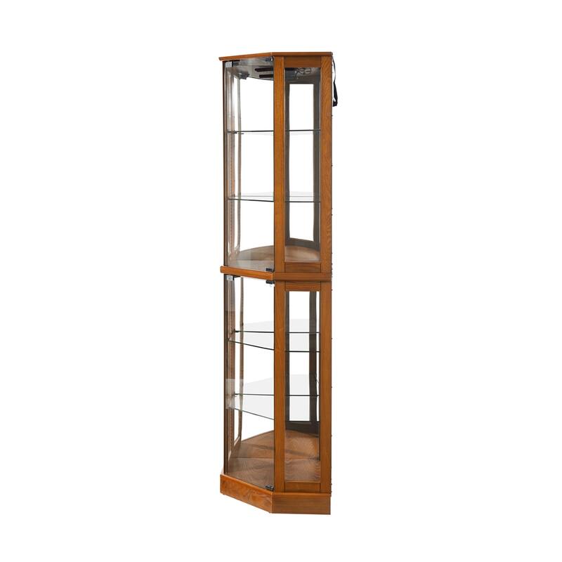 6 Shelf Lighted Display Cabinet with Adjustable Shelves (No E26 Bulb)