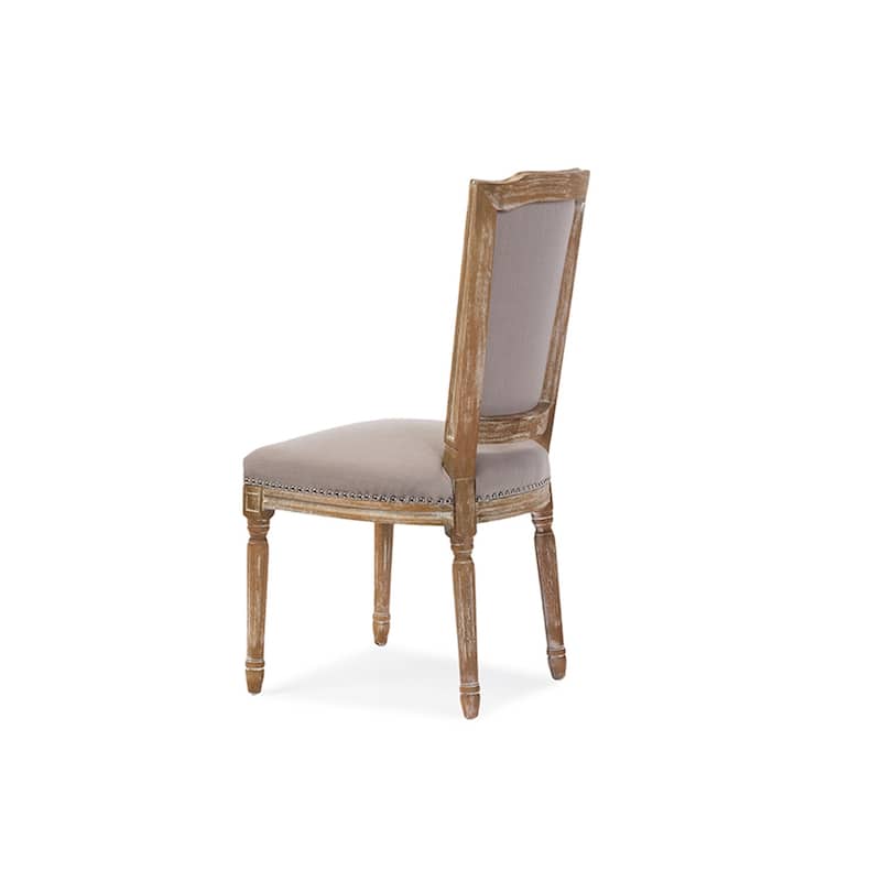 Antique Ambiance Chair - Solid Oak Frame, Studded Cushion, French Style Accent Chair, Living Room Decor - 38.2