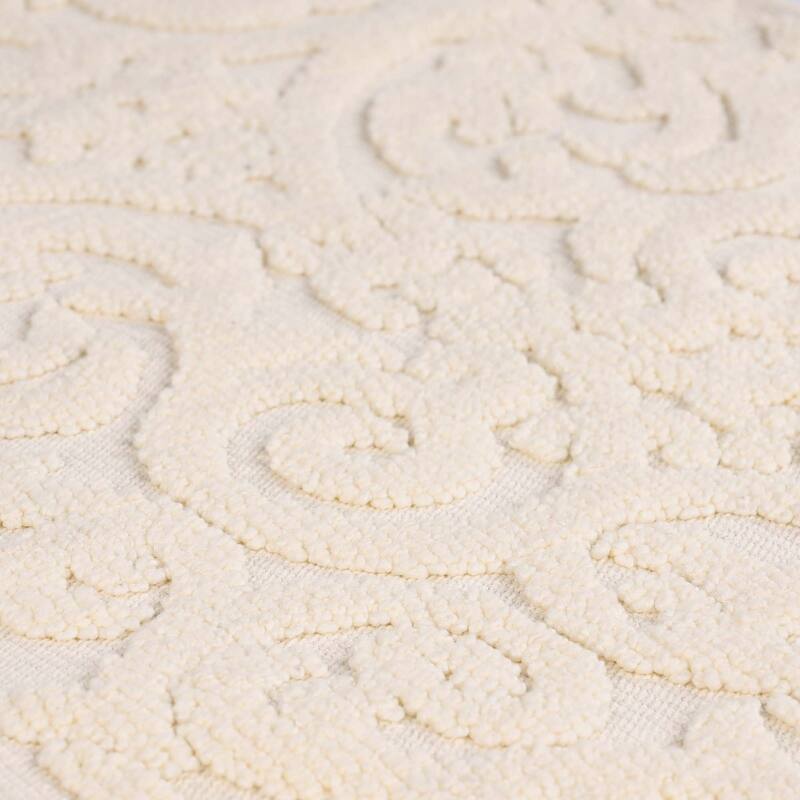 Superior Venere Floral Scroll Washable Bath Rug, Set of 2