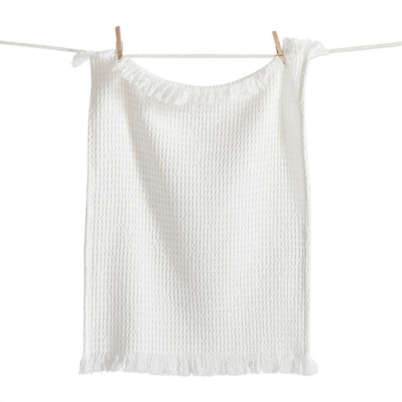 Taana Natural Cotton Waffle Weave Dishtowel - 30" x 20" - Machine Washable Kitchen Towel for Everyday Use