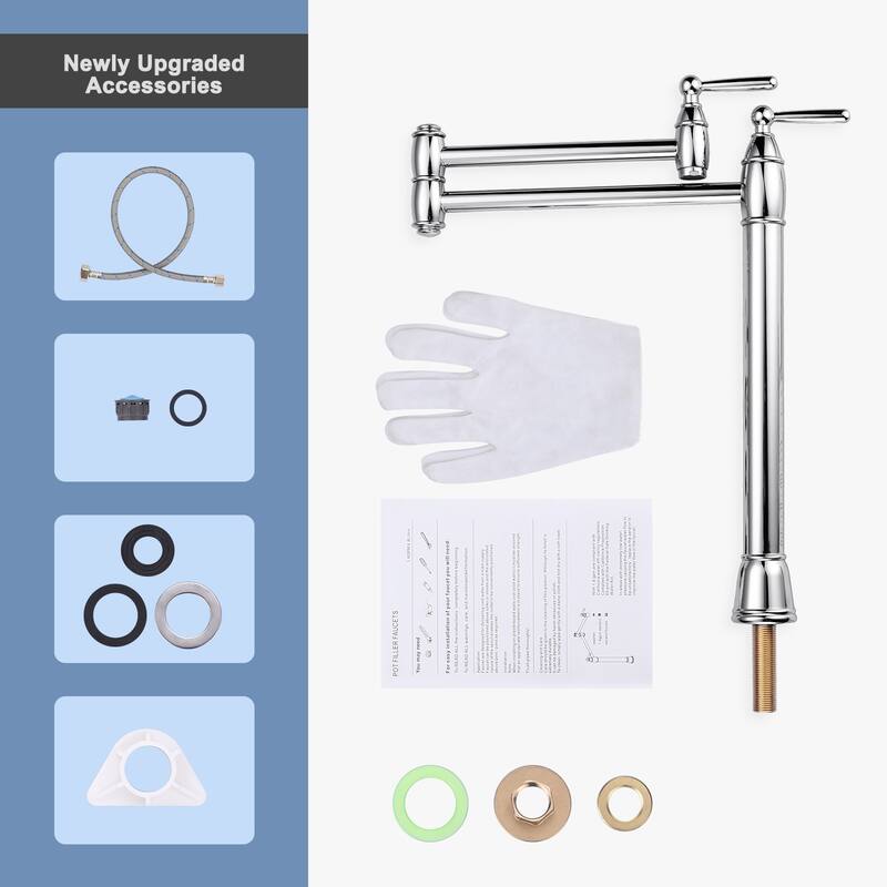 WOWOW Desk Mounted Pot Filler Kitchen Folding Faucet