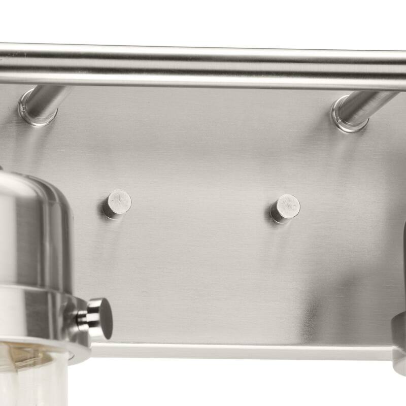 Beckner Collection Four-Light Brushed Nickel Clear Glass Urban Industrial Bath Light - 33.75 in x 6.37 in x 8.37 in