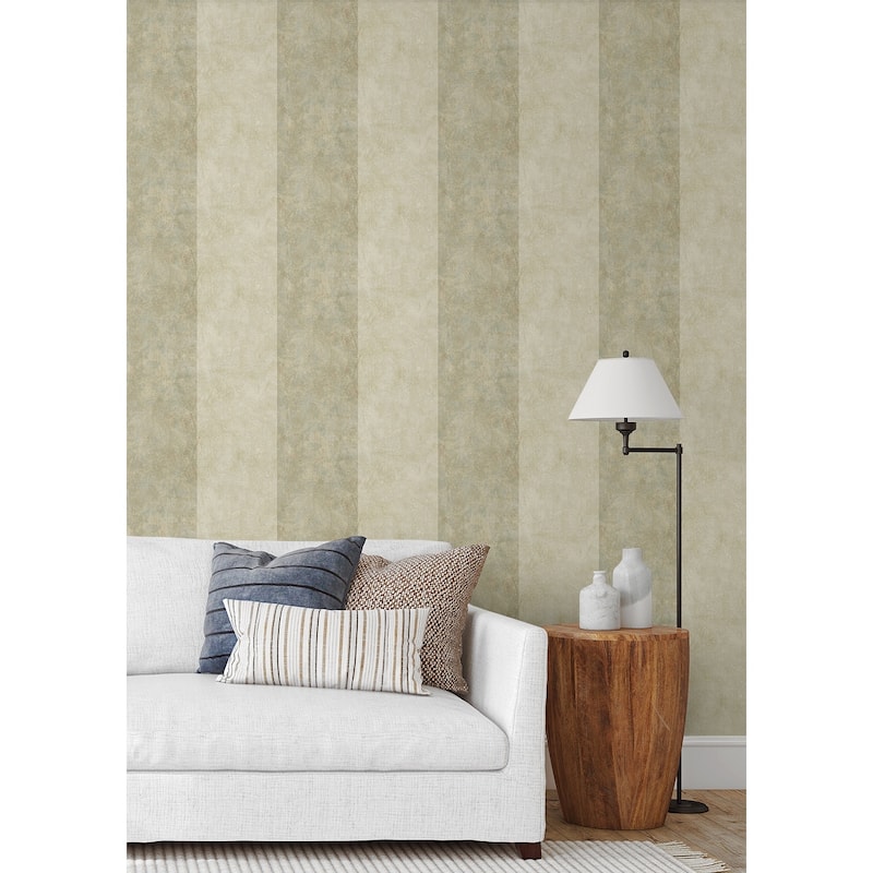 Seabrook Designs Dimaro Faux Stripe Unpasted Wallpaper