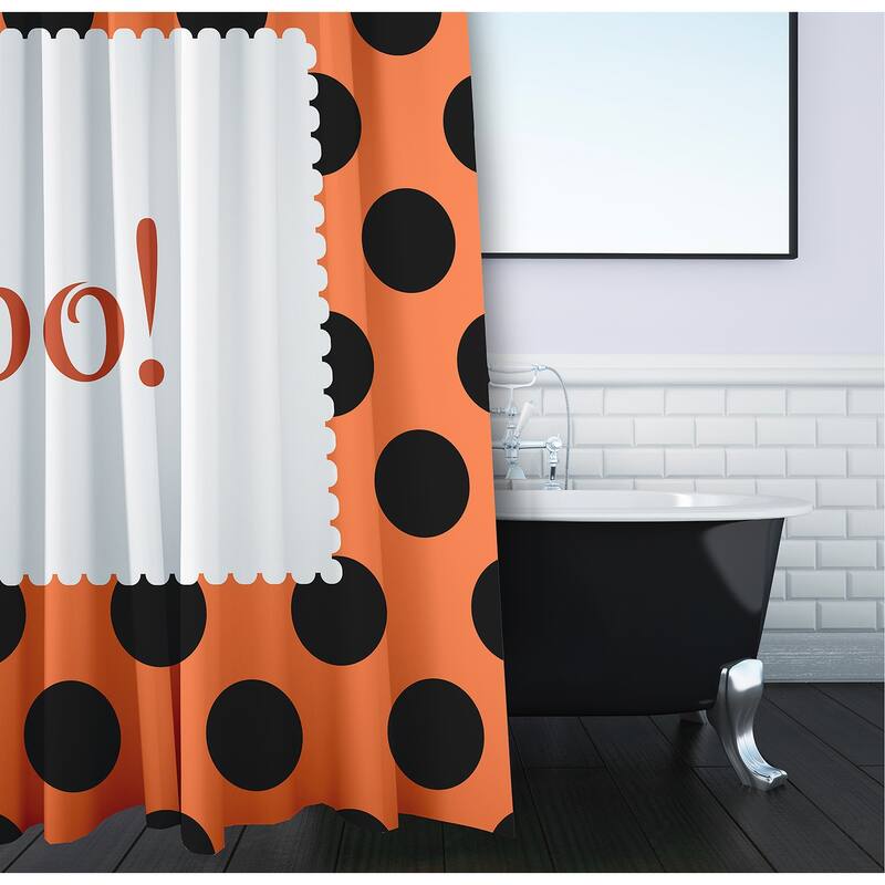Halloween Boo Dots Shower Curtain