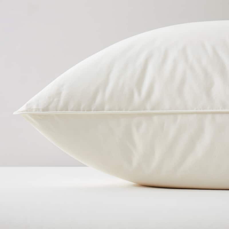 Luxury Natural 100% Organic Down Cotton Bed Pillows (Single Pack) - White