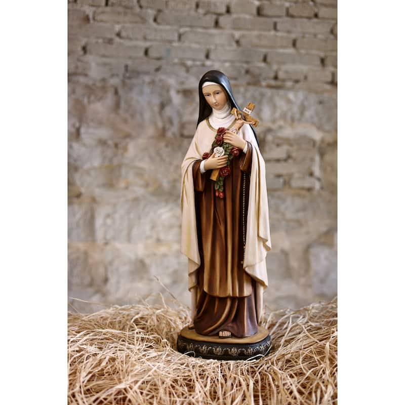 Saint Teresa of Avila with Crucifix Outdoor Garden Statue - 23.75"