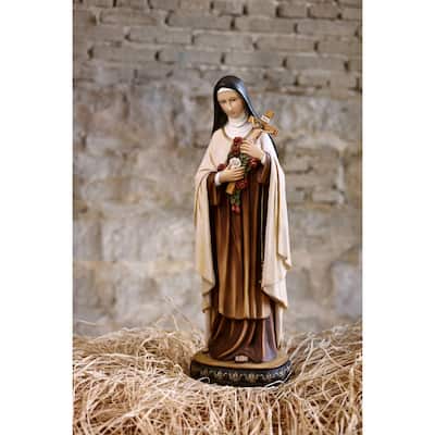 Saint Teresa of Avila with Crucifix Outdoor Garden Statue - 23.75"