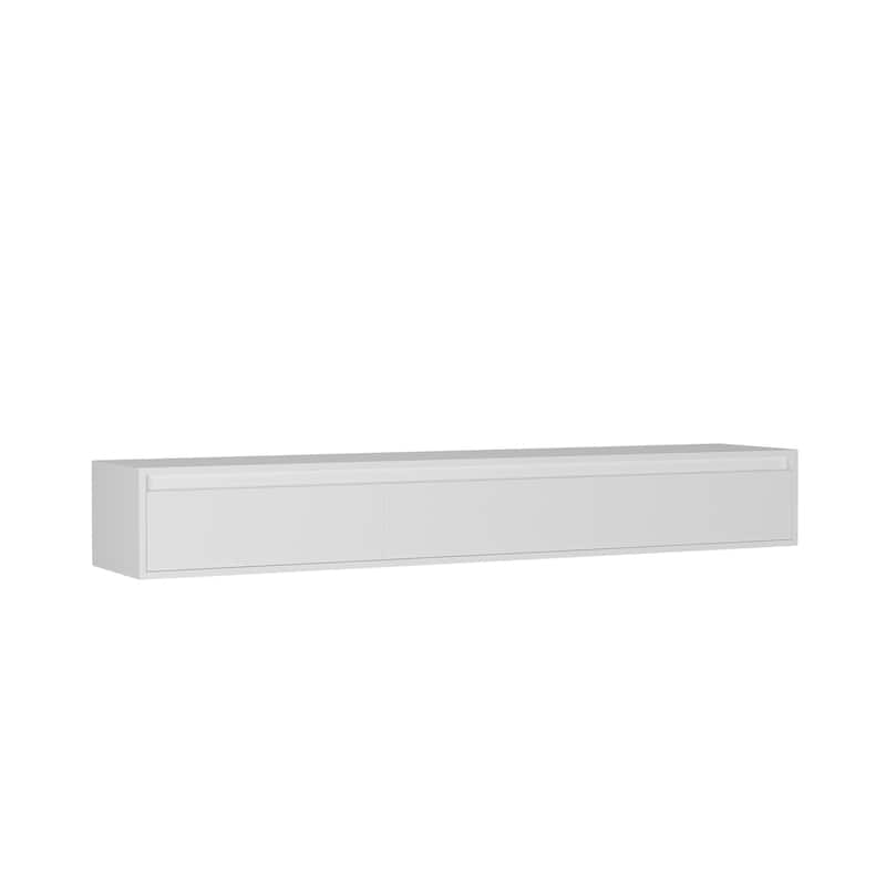 Floating TV Stand Wall Mounted TV Shelf with Power Outlet