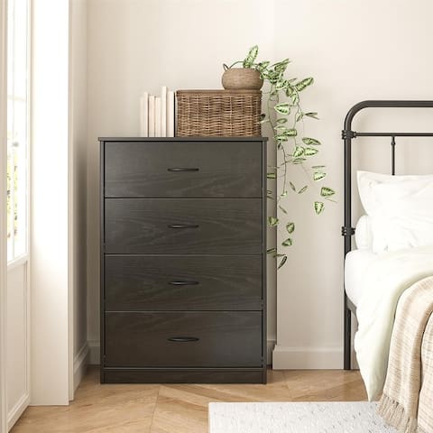 Classic 4 Drawer Dresser, Black Oak
