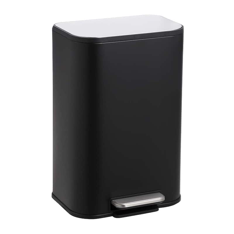 3.2 Gallon Trash Can with Soft Close Lid for Bathroom, Kitchen, Home, Office - Black