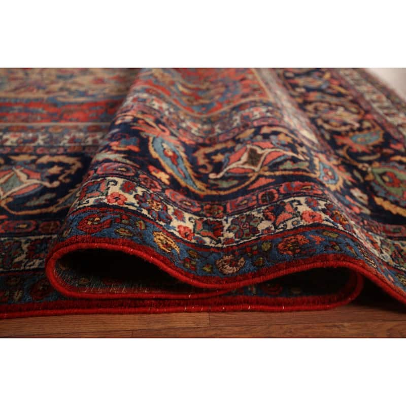 Vegetable Dye Bidjar Antique Persian Large Rug Handmade Wool Carpet - 12'0"x 18'5"