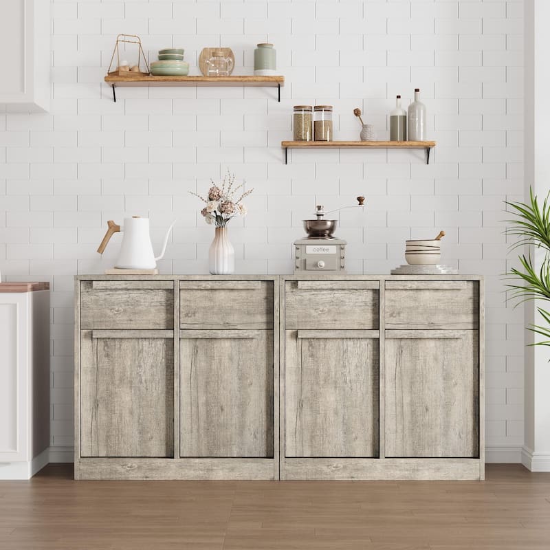 Sideboard Buffet Cabinet with 2 /4Drawers, 31.5"/62.4" Large Coffee Cabinet with Storage
