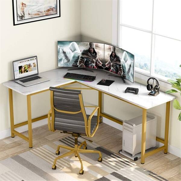 Shop Tribesigns Modern L Shaped Desk Corner Computer Desk Study