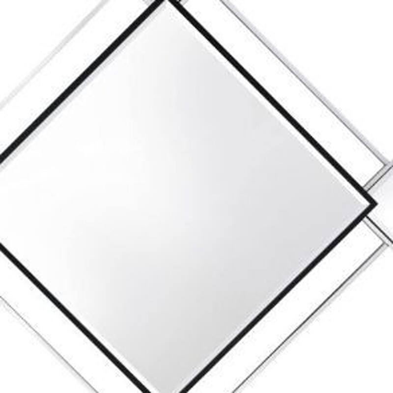 HomeRoots 45" Gray And Black Abstract Metal Framed Accent Mirror - Gray and Black - 45' X '45' X '2