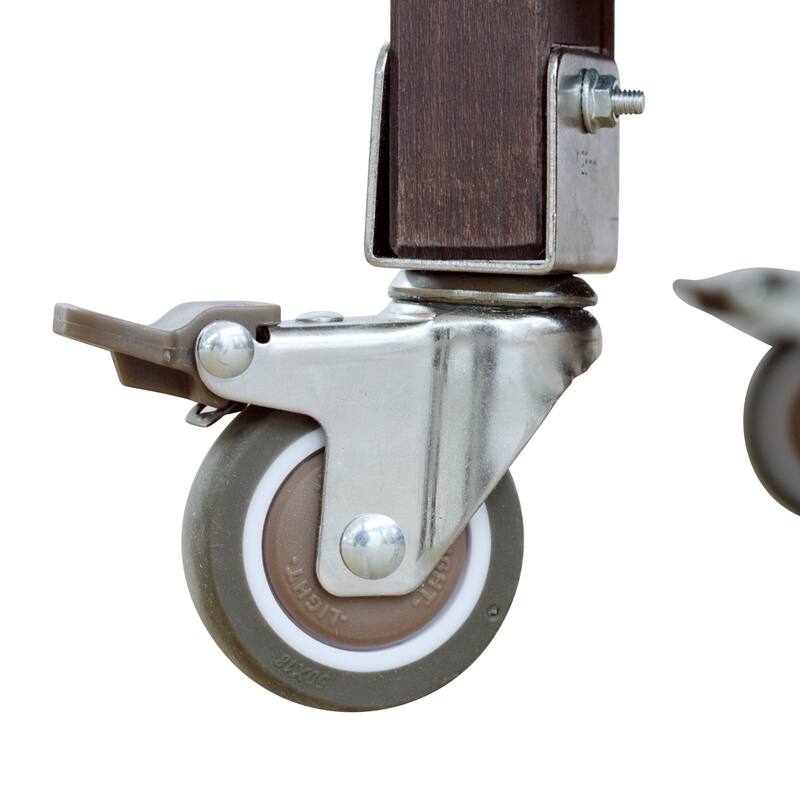 50.25'' Rubber Wood Kitchen Island with Spice Rack , Towel Rack, and Rolling Wheels - 50.25'' x 18.5'' x 36.25''