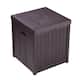 Zenova 52-Gallon Small Deck Box Outdoor Storage Container and Seat for Patio Cushions and Gardening Tools - 52 - Coffee