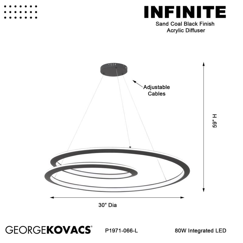 Kovacs P1971-L Infinite 30" Wide Abstract LED Chandelier