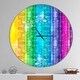 preview thumbnail 1 of 8, Designart 'Rainbow Effects Illustration' Oversized Modern Wall CLock