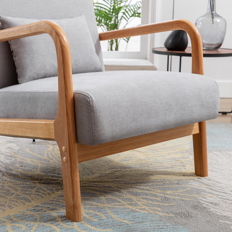 Modern Accent Chair with Solid Wood Frame