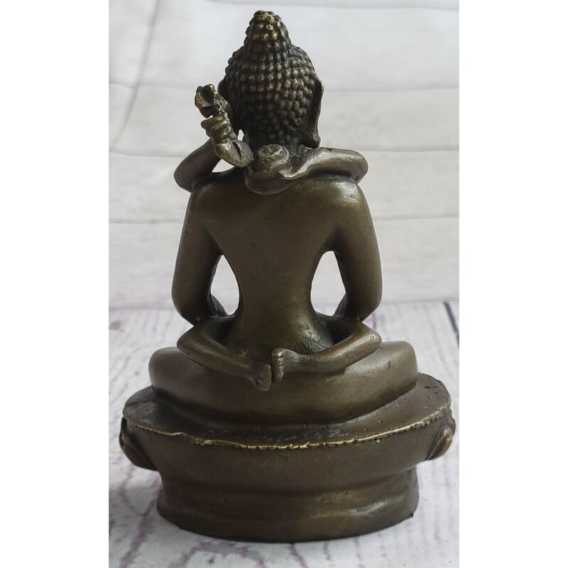 Tibet Art Tantra Buddhism Gilt Bronze Mandkesvara Yab-Yum On Lotus Buddha Statue