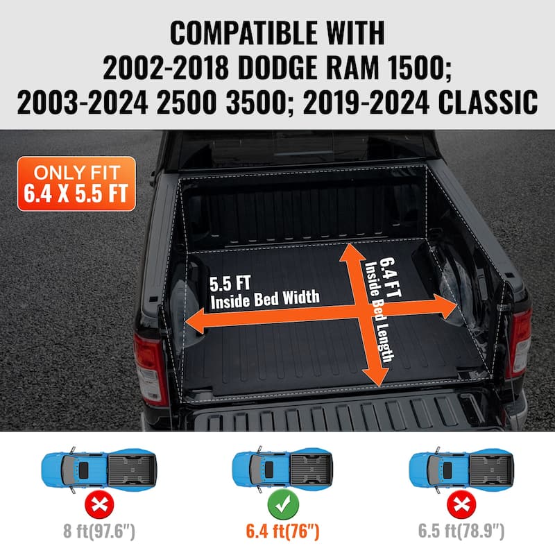 Truck Bed Cover, Roll Up Truck Bed Tonneau Cover, Soft PVC, Roll Up Tonneau Cover