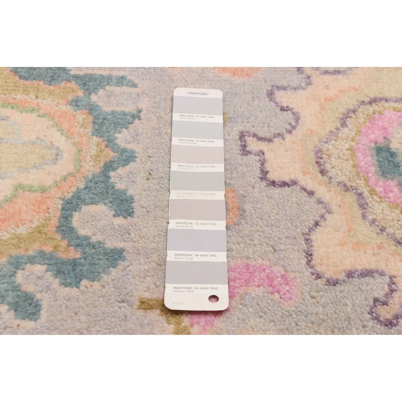 ECARPETGALLERY Hand-knotted Modern Oushak Grey Wool Rug - 2'6 x 9'9