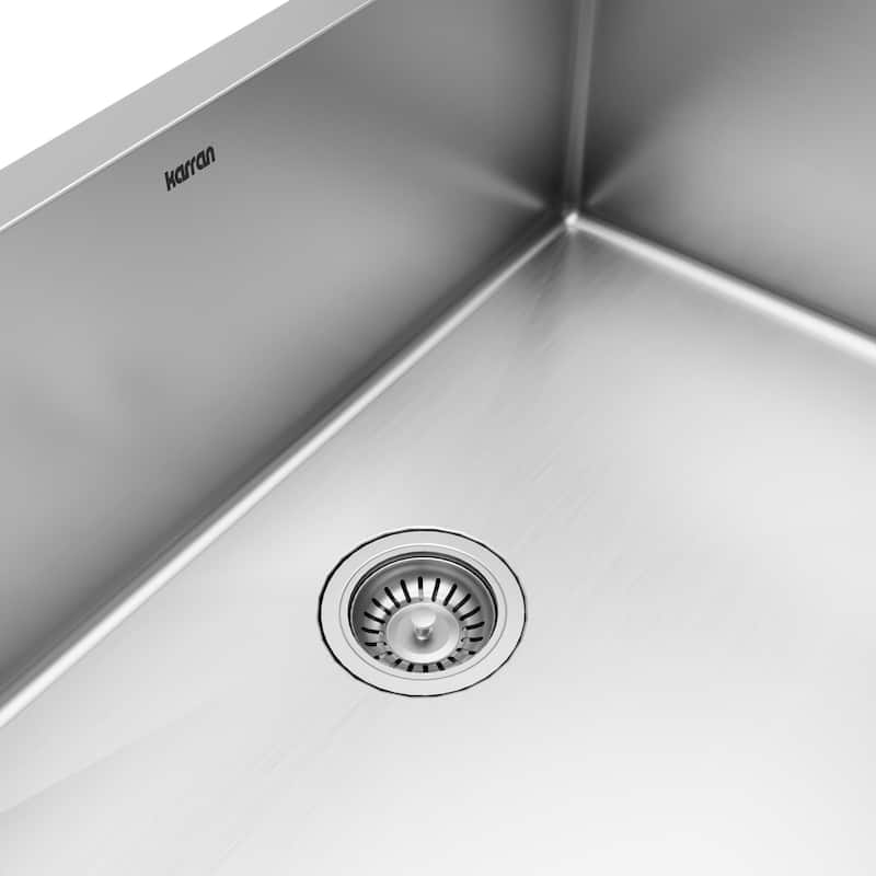 Karran Farmhouse Apron Stainless Steel 30 in. Single Bowl Sink Kit