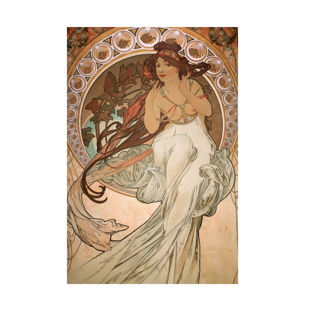 Alphonse Mucha 'Music from The Four Arts Detail 1898' Canvas Art