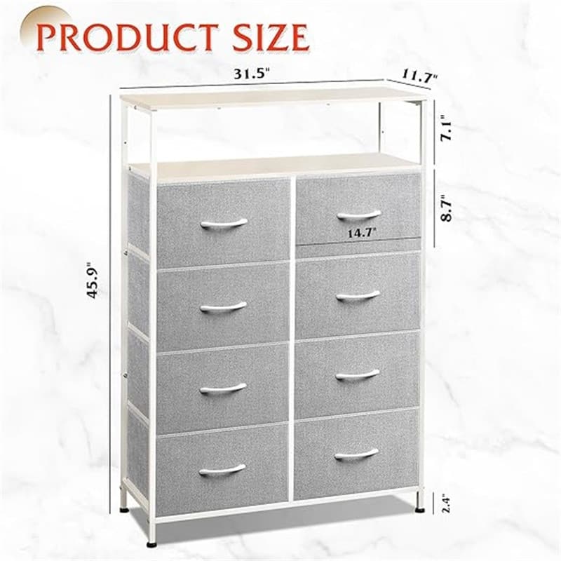 Fabric Dresser for Bedroom with Open Shelves